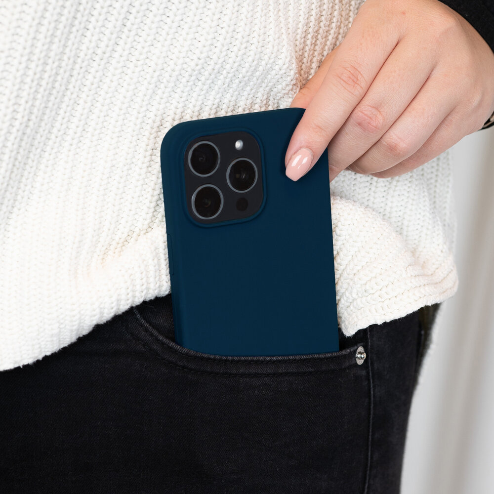 Coverzs iPhone 15 Pro Max Solid coque en silicone (bleu foncé)
