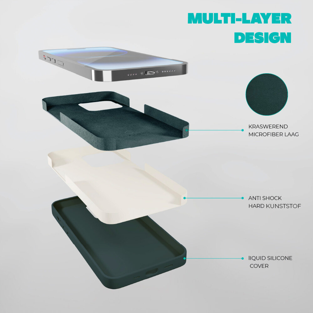 Coverzs iPhone 15 Pro Max Solid coque en silicone (vert foncé)