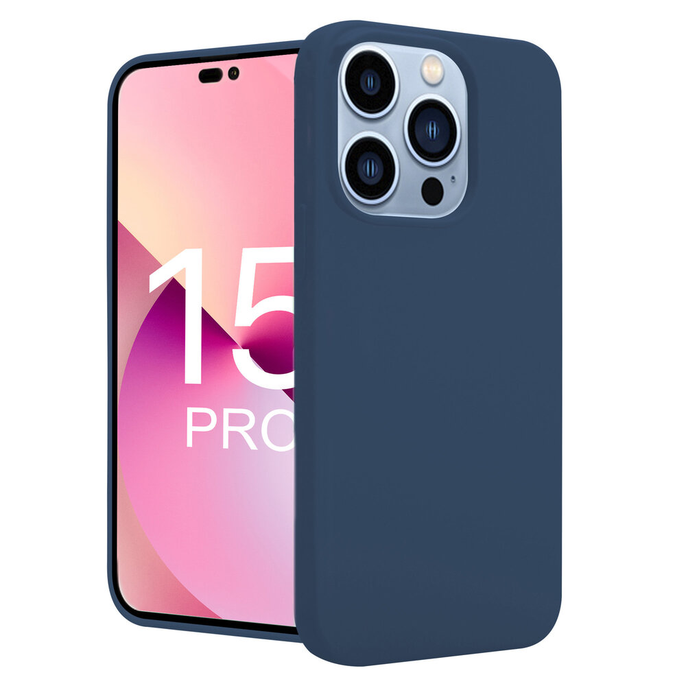 ShieldCase iPhone 15 Pro coque en silicone (bleu foncé)