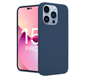 iPhone 15 Pro coque en silicone (bleu foncé)