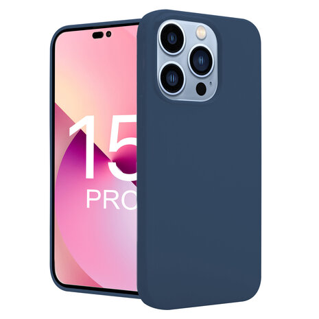 ShieldCase iPhone 15 Pro coque en silicone (bleu foncé)