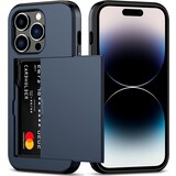 iPhone 15 Pro coque porte-cartes avec curseur (bleu foncé)