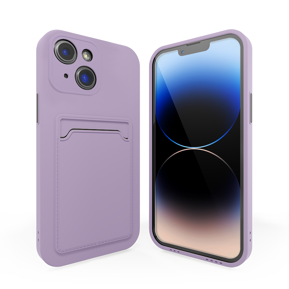 ShieldCase iPhone 15 coque en silicone avec porte-carte (violet)
