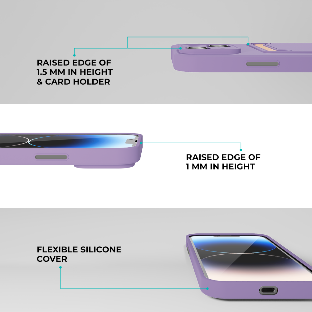 ShieldCase iPhone 15 coque en silicone avec porte-carte (violet)