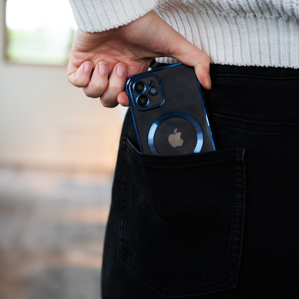 Coverzs Coverzs Coque MagSafe avec cache de caméra iPhone 12 (bleu)