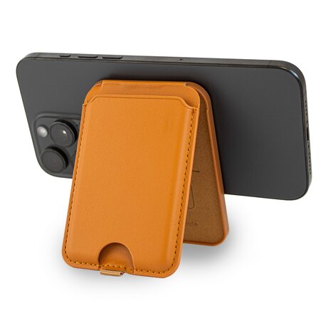 Coverzs Coverzs MagSafe Wallet de luxe avec support (brun) Coverzs Coverzs MagSafe Wallet de luxe avec support (brun)