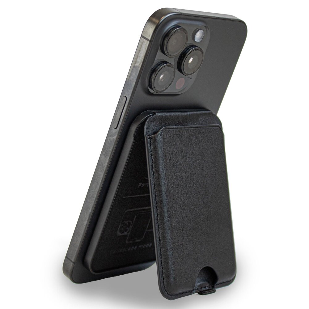Coverzs Coverzs MagSafe Wallet de luxe avec support (noir) Coverzs Coverzs MagSafe Wallet de luxe avec support (noir)