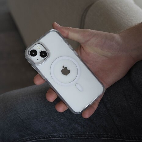 Coverzs Coverzs iPhone 15 coque MagSafe Clear Metallic (argent)