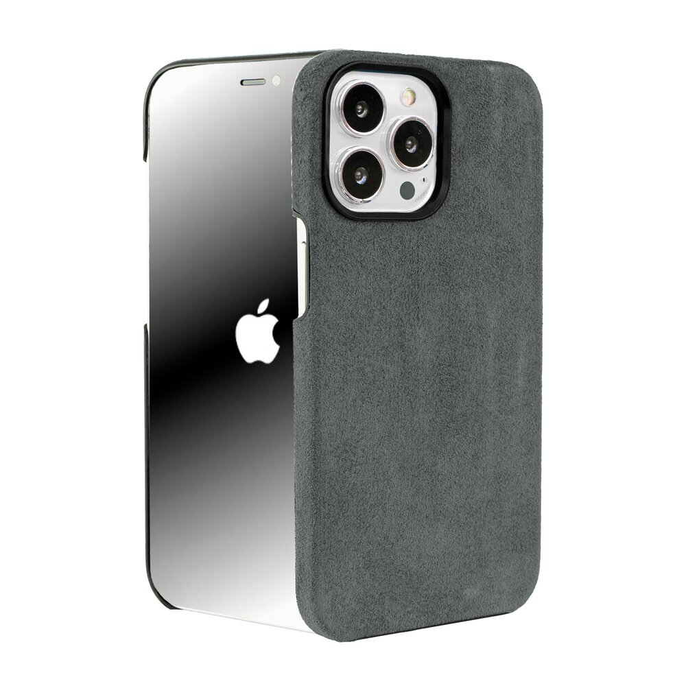 Coverzs Coverzs Coque iPhone 15 Pro Alcantara MagSafe (gris)