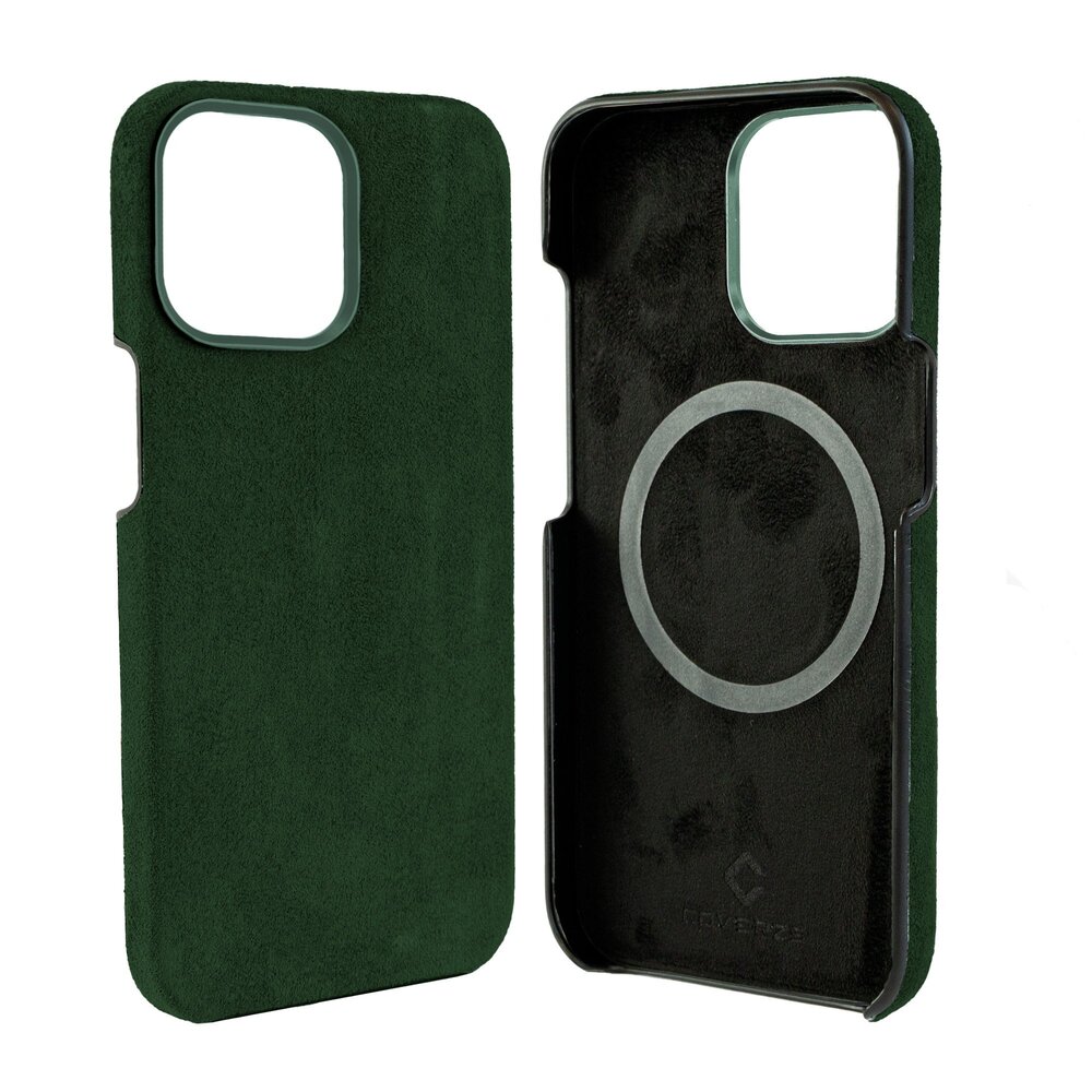 Coverzs Coverzs Coque iPhone 15 Pro Alcantara MagSafe (vert foncé) Coverzs Coverzs Coque iPhone 15 Pro Alcantara MagSafe (vert foncé)