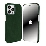 Coverzs Coque iPhone 13 Pro Max Alcantara MagSafe (vert foncé)
