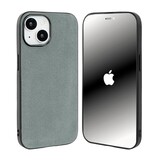 Coverzs Coque iPhone 15 Alcantara & TPU MagSafe (gris)