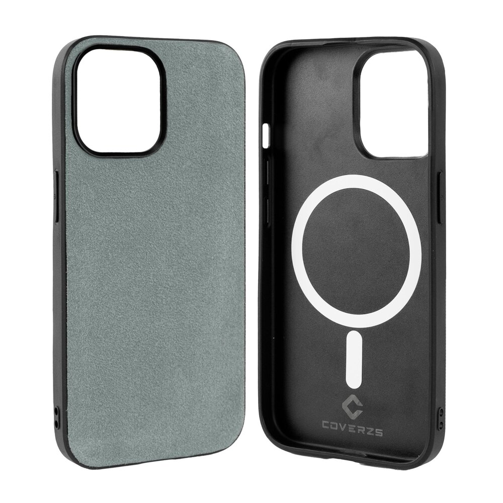 Coverzs Coverzs Coque iPhone 15 Pro Max Alcantara & TPU MagSafe (gris) Coverzs Coverzs Coque iPhone 15 Pro Max Alcantara & TPU MagSafe (gris)