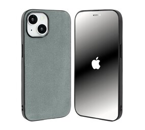 Coverzs Coque iPhone 14 Alcantara & TPU MagSafe (gris)
