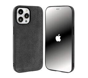 Coverzs Coque iPhone 14 Pro Max Alcantara & TPU MagSafe (noir)