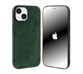 Coverzs Coque iPhone 13 Alcantara & TPU MagSafe (vert foncé)