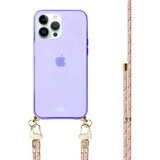 xoxo Wildhearts Coque violette avec cordon Rainbow Vibes - iPhone 15 Pro