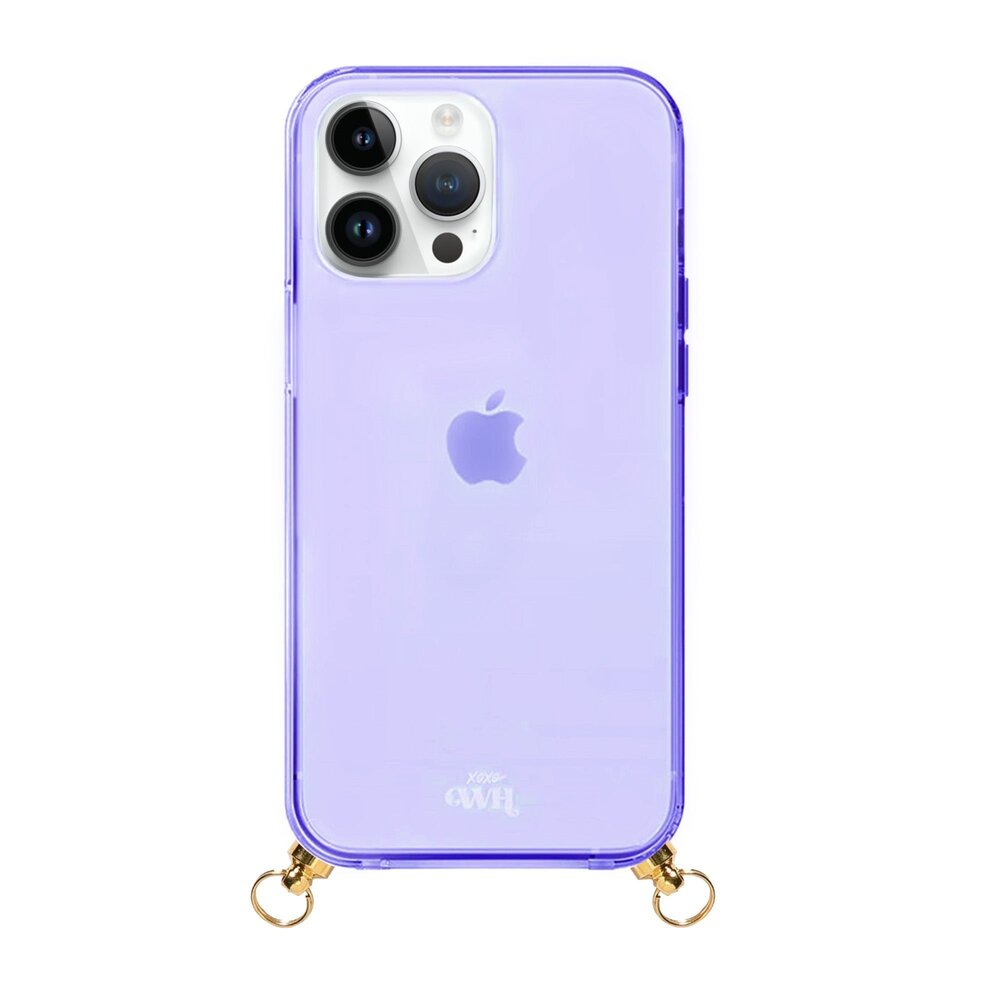 xoxo Wildhearts xoxo Wildhearts Coque violette avec Gold Goddess cordon - iPhone 14 Pro xoxo Wildhearts xoxo Wildhearts Coque violette avec Gold Goddess cordon - iPhone 14 Pro