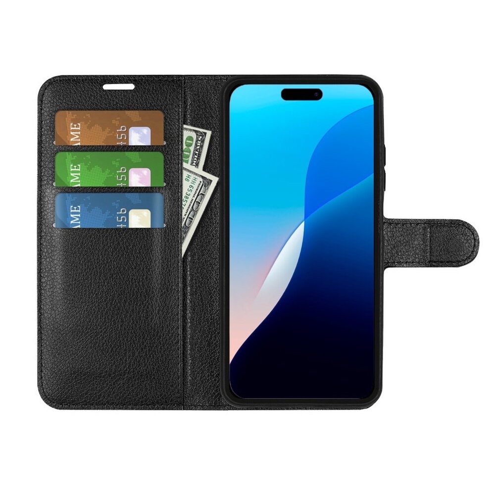 ShieldCase ShieldCase iPhone 16 étui bibliothèque en cuir (noir) ShieldCase ShieldCase iPhone 16 étui bibliothèque en cuir (noir)