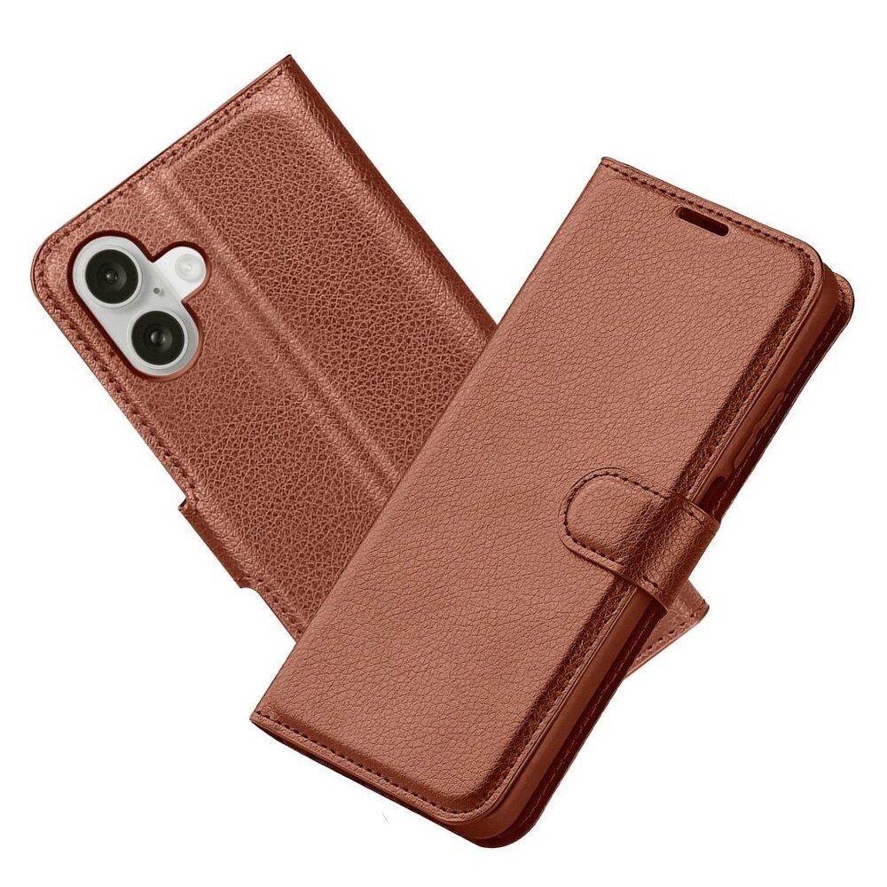 ShieldCase ShieldCase iPhone 16 Plus étui bibliothèque en cuir (marron)