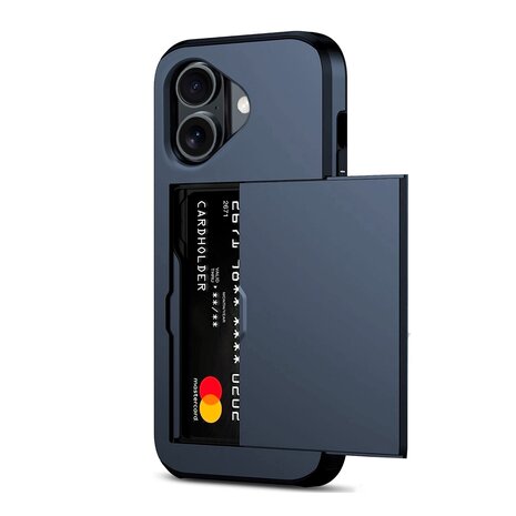 ShieldCase ShieldCase iPhone 16 Plus coque porte-cartes avec curseur (bleu foncé) ShieldCase ShieldCase iPhone 16 Plus coque porte-cartes avec curseur (bleu foncé)