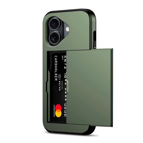 ShieldCase ShieldCase iPhone 16 Plus coque porte-cartes avec curseur (vert foncé) ShieldCase ShieldCase iPhone 16 Plus coque porte-cartes avec curseur (vert foncé)