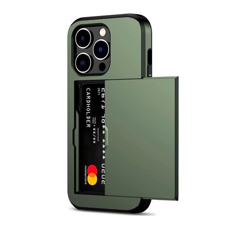 ShieldCase ShieldCase iPhone 16 Pro coque porte-cartes avec curseur (vert foncé) ShieldCase ShieldCase iPhone 16 Pro coque porte-cartes avec curseur (vert foncé)