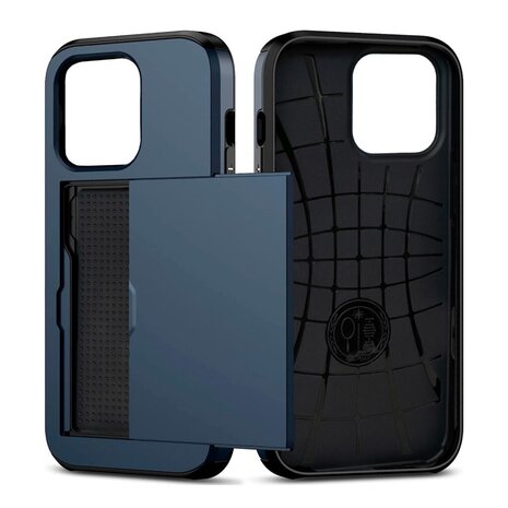 ShieldCase ShieldCase iPhone 16 Pro Max coque porte-cartes avec curseur (bleu foncé)