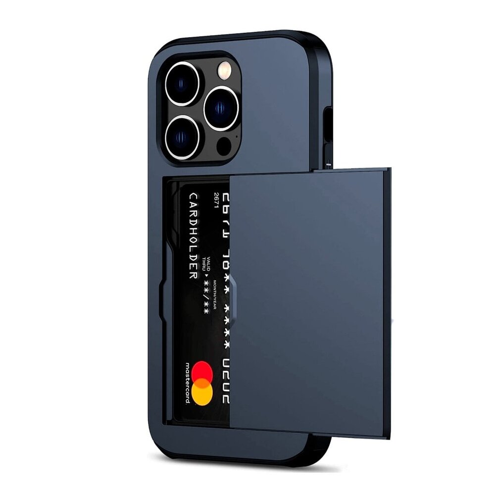 ShieldCase ShieldCase iPhone 16 Pro Max coque porte-cartes avec curseur (bleu foncé)