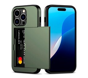 ShieldCase iPhone 16 Pro Max coque porte-cartes avec curseur (vert foncé)