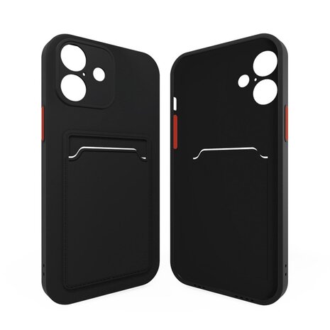ShieldCase ShieldCase iPhone 16 coque en silicone porte carte (noir)
