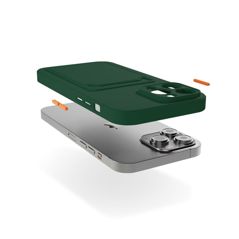 ShieldCase ShieldCase iPhone 16 coque en silicone porte carte (vert foncé) ShieldCase ShieldCase iPhone 16 coque en silicone porte carte (vert foncé)