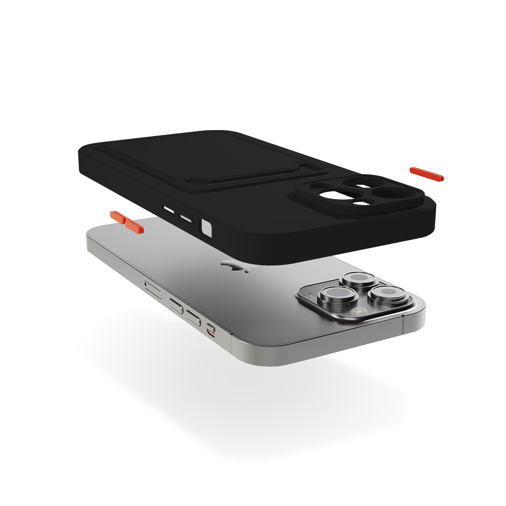 ShieldCase ShieldCase iPhone 16 Pro coque en silicone porte carte (noir) ShieldCase ShieldCase iPhone 16 Pro coque en silicone porte carte (noir)