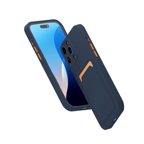 ShieldCase ShieldCase iPhone 16 Pro Max coque en silicone porte carte (bleu foncé) ShieldCase ShieldCase iPhone 16 Pro Max coque en silicone porte carte (bleu foncé)