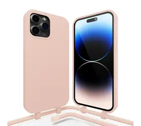 Coverzs iPhone 16 Pro coque silicone avec cordon (rose) Coverzs iPhone 16 Pro coque silicone avec cordon (rose)