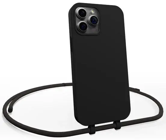 Coverzs Coverzs iPhone 16 Pro Max coque silicone avec cordon (noir) Coverzs Coverzs iPhone 16 Pro Max coque silicone avec cordon (noir)