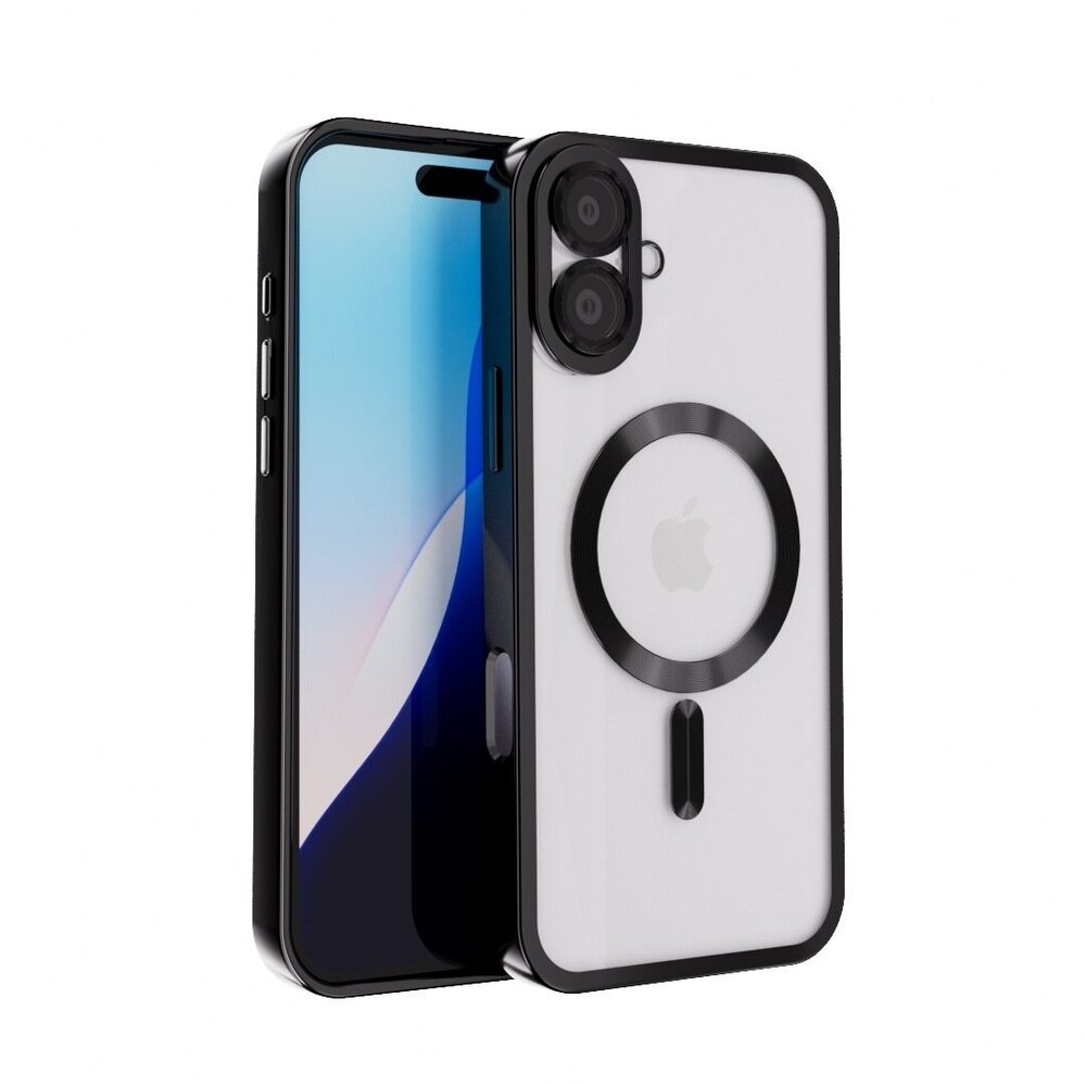 Coque BAFUGU Pour IPhone 16 – Magnétique (MagSafe), Avec Protection Coulissante Pour Objectif Et Anneau Rotatif 360°, Noir