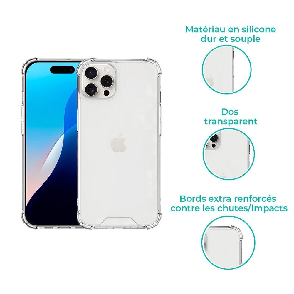 ShieldCase ShieldCase iPhone 16 Pro Max coque antichoc (transparente) ShieldCase ShieldCase iPhone 16 Pro Max coque antichoc (transparente)
