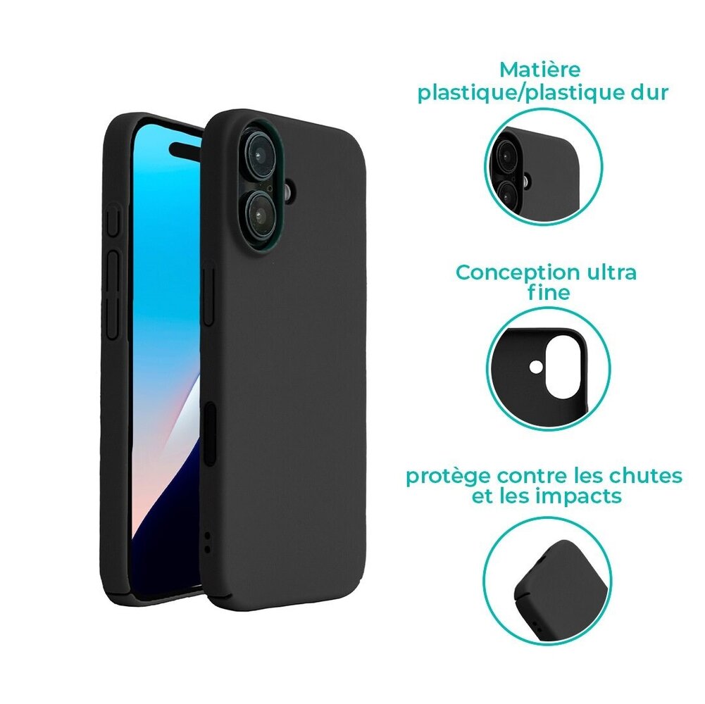 ShieldCase ShieldCase iPhone 16 coque ultra fine (noir) ShieldCase ShieldCase iPhone 16 coque ultra fine (noir)
