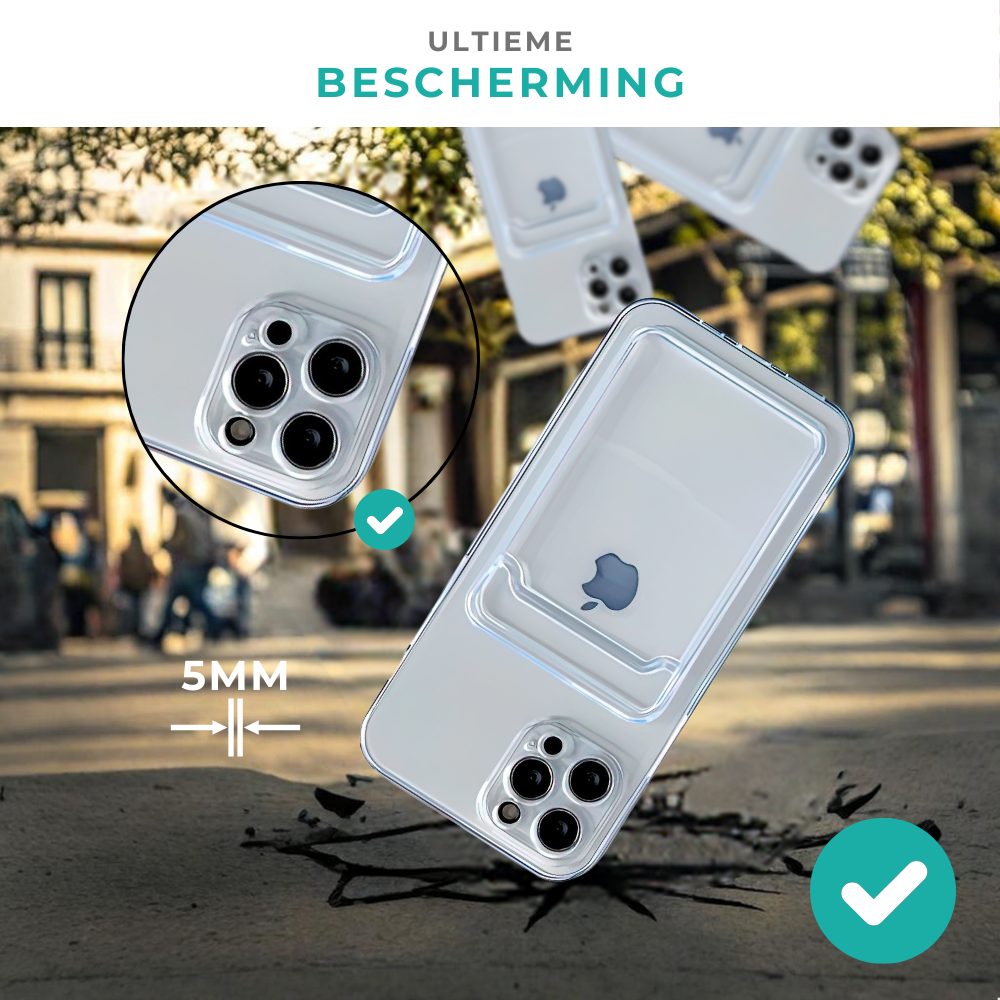 ShieldCase iPhone 15 Plus TPU coque en silicone avec porte-carte (transparent)