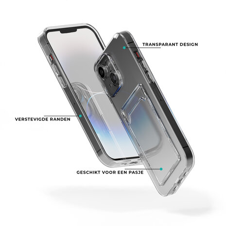 ShieldCase iPhone 15 coque en TPU avec porte-carte (transparent)