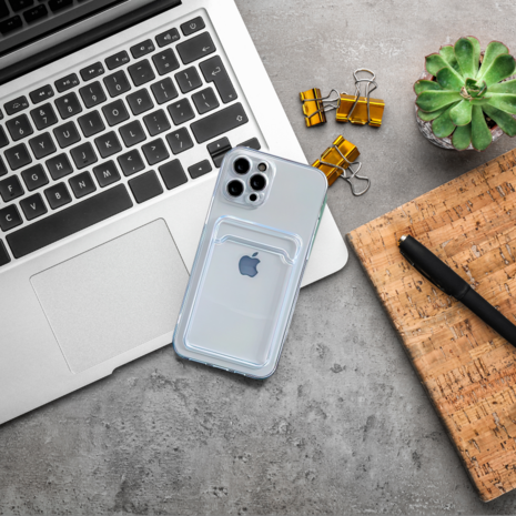 ShieldCase iPhone 15 coque en TPU avec porte-carte (transparent)