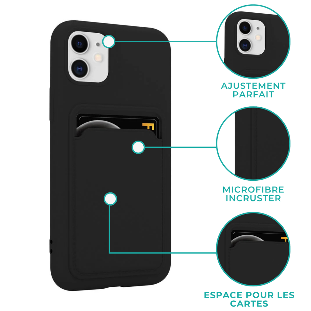 ShieldCase ShieldCase Coque silicone porte carte iPhone 11 (noir)