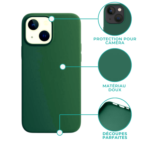 Ceezs Ceezs Coque iPhone 13 silicone (vert foncé)