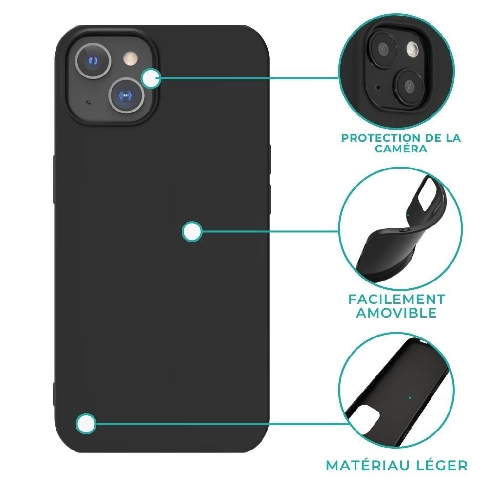 Ceezs iPhone 15 coque silicone (noir)