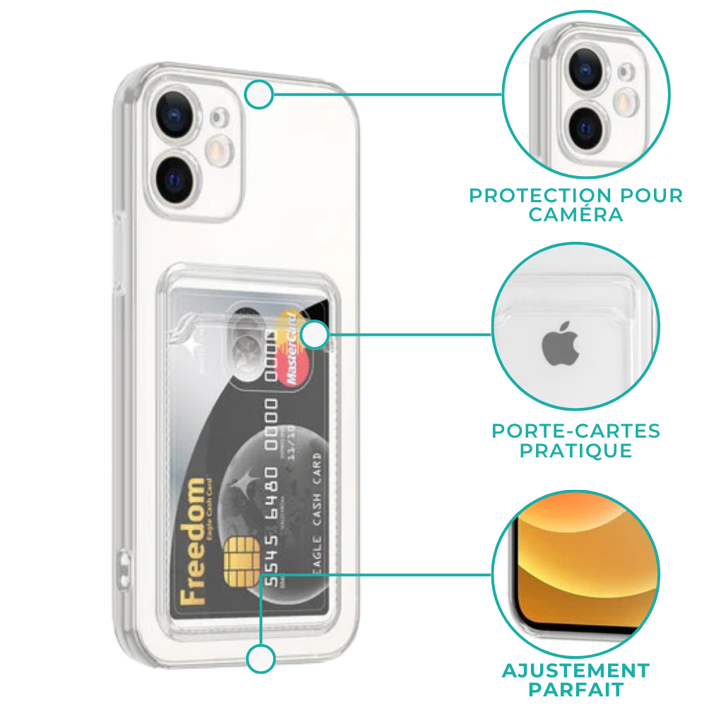 Ceezs Ceezs Coque porte-cartes iPhone 13 Mini (transparente) Ceezs Ceezs Coque porte-cartes iPhone 13 Mini (transparente)