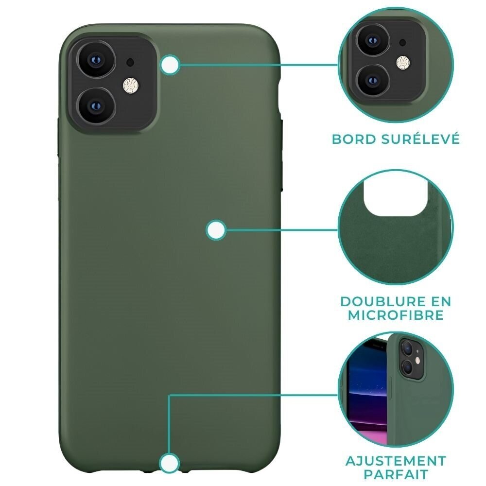 Coverzs Coverzs Coque silicone de luxe iPhone 12 (vert pin) Coverzs Coverzs Coque silicone de luxe iPhone 12 (vert pin)