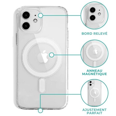 ShieldCase ShieldCase Coque transparente iPhone 12 compatible Magsafe
