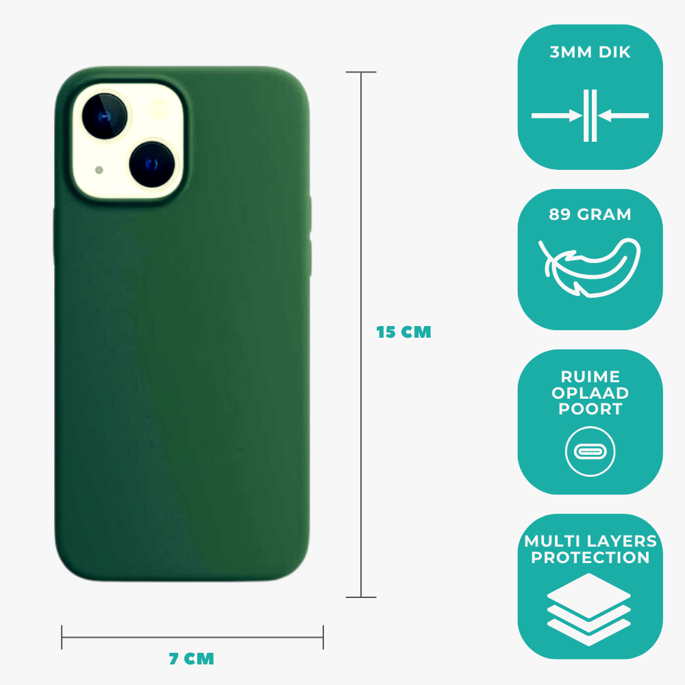Ceezs iPhone 15 coque silicone (vert foncé)