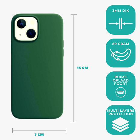 Ceezs iPhone 15 coque silicone (vert foncé)